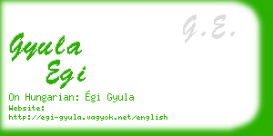 gyula egi business card
